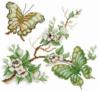 Схема вышивки «Зеленые бабочки»