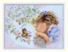 Схема вышивки «Девочка и бабочка»