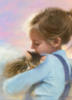 Схема вышивки «Девочка с котенком на руках»