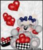 Схема вышивки «Мишка с сердечками»