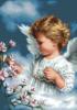 Схема вышивки «Ангелочек с цветущей веточкой »