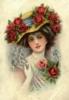 Схема вышивки «Дама в шляпе с розами»