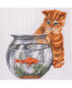 Схема вышивки «Котик с рыбкой»