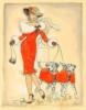Схема вышивки «Дама с собачками»