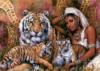 Схема вышивки «Девушка и тигры»