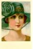 Схема вышивки «Девушка в зелёной шляпке.»