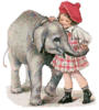 Схема вышивки «Девочка и слонёнок»
