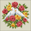 Схема вышивки «Цветы и голуби»
