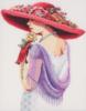 Схема вышивки «Дама в шляпе с цветами»