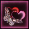 Схема вышивки «Бабочка и сердца»
