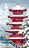 Схема вышивки «Пагода зимой»