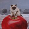 Схема вышивки «Хоть я и кот, но яблоки люблю..»