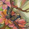 Схема вышивки «Подушка цветы и бабочка»