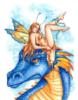 Схема вышивки «Эльфийка и Голубой Дракон»