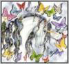 Схема вышивки «Единорог и бабочки»