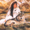 Схема вышивки «Девушка и волк 1»