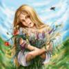 Схема вышивки «Девушка с полевыми цветами»