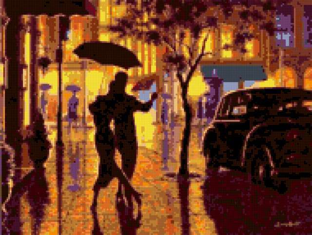 схема вышивки крестом танец дождя