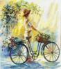 Схема вышивки «Девушка с велосипедом»