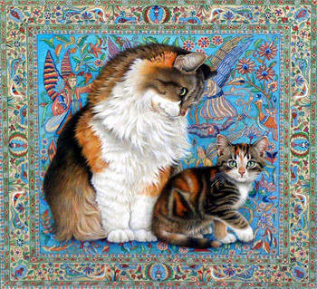 Схема для вышивки подушки кошки Схема для вышивки подушки кошки
