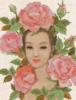 Схема вышивки «Девушка в розах»