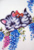 Схема вышивки «Котёнок в цветах»
