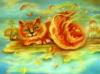 Схема вышивки «Огненный котик»