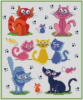 Схема вышивки «Разноцветные коты»
