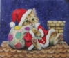 Схема вышивки «Кошачий Санта.(Дед Мороз)»