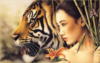 Схема вышивки «Девушка и тигр2»