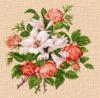 Схема вышивки «Подушка"розы и лилии"»
