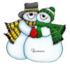 Схема вышивки «Снеговички в шарфах»