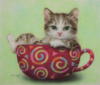 Схема вышивки «Котенок к чаю»