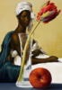 Схема вышивки «Африканская женщина и тюльпан»