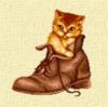 Схема вышивки «Подушка "котёнок в ботинке"»