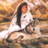 Схема вышивки «Девушка с волком»