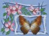 Схема вышивки «Бабочка в цветочной рамке»
