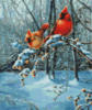 Схема вышивки «Птички в зимнем лесу»