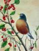 Птица на ветке вишни: оригинал