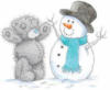 Схема вышивки «Тедди и снеговик»