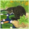 Схема вышивки «Котик у пруда»