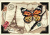 Схема вышивки «Бабочка и Париж»