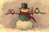 Схема вышивки «Снеговик с птичками»