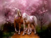 Схема вышивки «Лошади в розовой дымке»