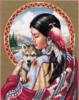 Схема вышивки «Индейская девушка и волчонок»
