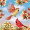 Схема вышивки «Птицы осенью»