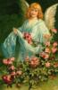 Схема вышивки «Ангел и цветы»