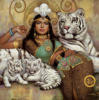 Схема вышивки «Девушка и белый тигр»