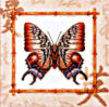 Схема вышивки «Бабочка в бамбуковой рамке»