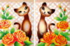 Схема вышивки «Кошки и розы»